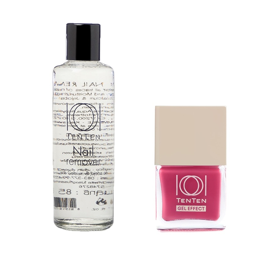 Ten Ten Value Pack Nail Remover 85ml. + Gel Effect Nail Polish 12ml. NB96 Lucky Pink