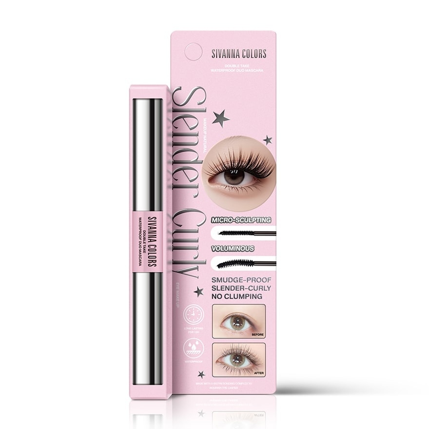 Sivanna  Double Take Waterproof Duo Mascara 4g. Black