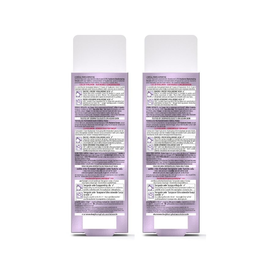 L'Oreal Paris Revitalift Hyaluronic Acid Replumping Serum 30 Ml.Twin Pack
