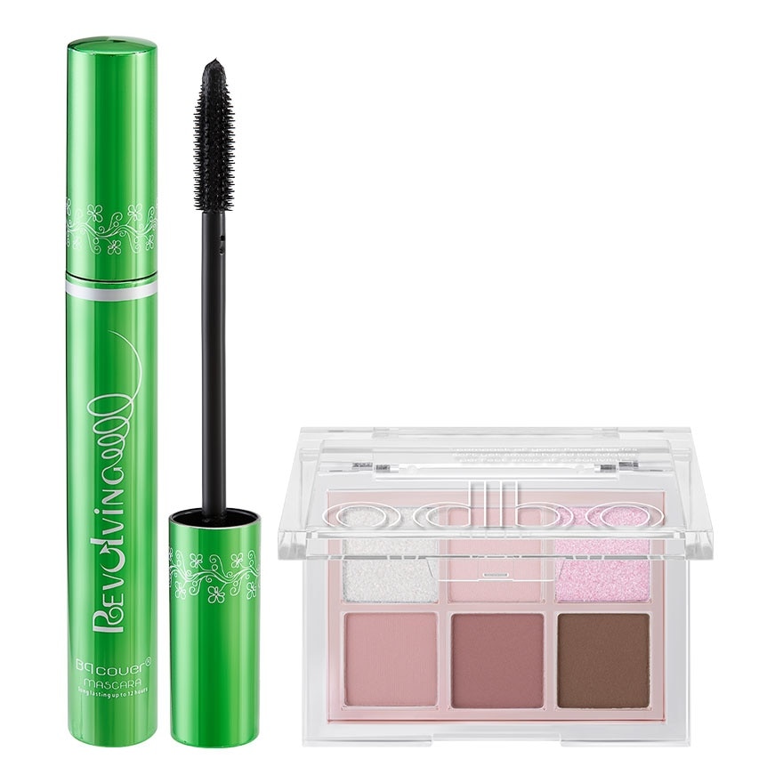 ODBO Value Pack Cover Mascara 10ml.+Signature Eyeshadow Palette 12Misty Rose