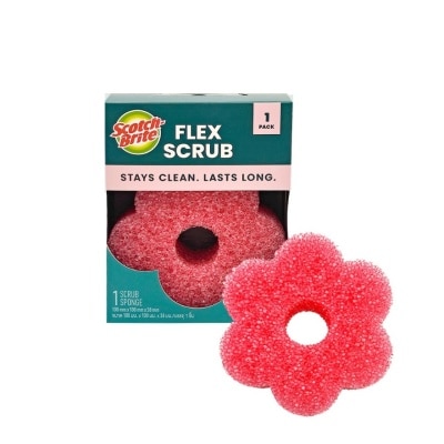 Scotch-Brite - สก็อต ไบรท์ ฟองน้ำอเนกประสงค์รูปดอกไม้ สีชมพู 1 ชิ้น image