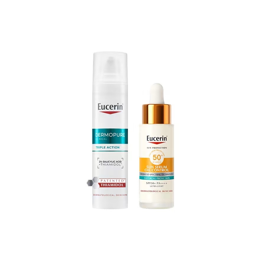 ยูเซอริน เดอร์โมเพียว ทริปเปิ้ล แอคชั่น 40 มล. + ซัน เซรั่ม ออยคอนโทรล SPF50 30 มล.