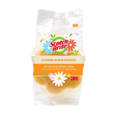 Scotch-Brite - Scotch Brite Yellow Flower Scrub Sponge 2 Pcs/Pack