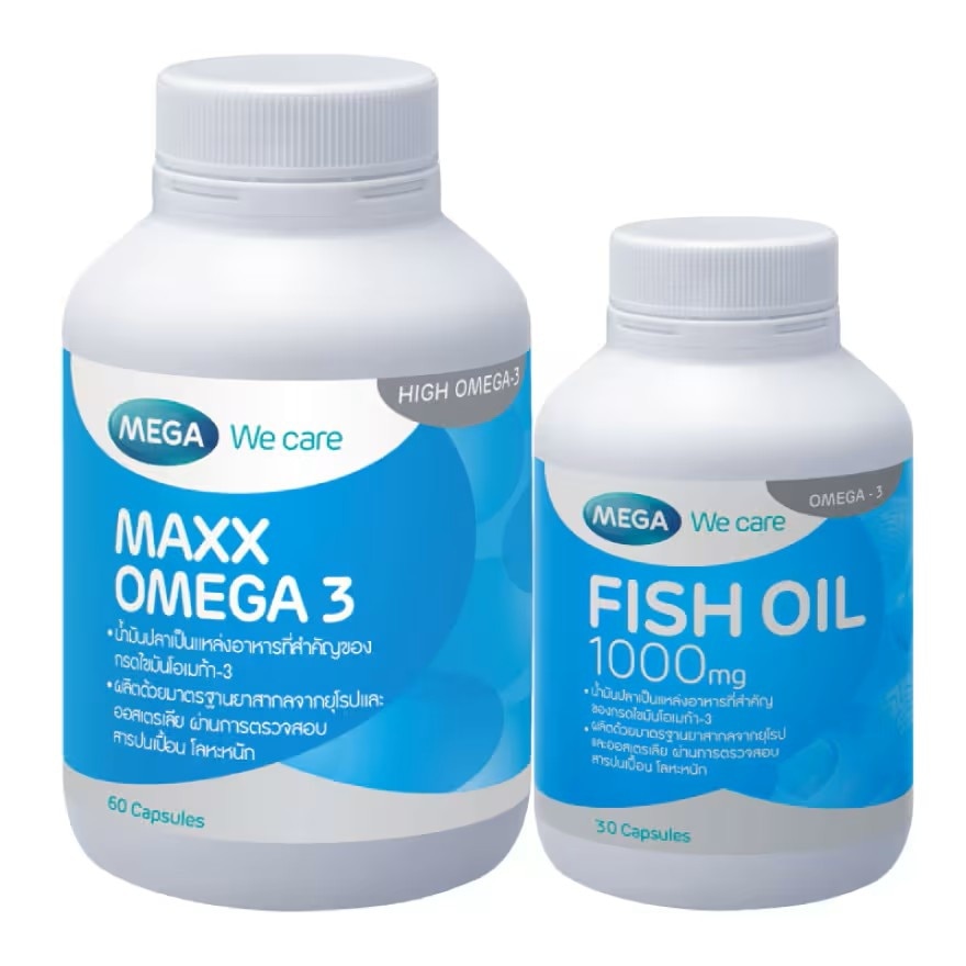 Mega Maxx Omega 3 60 Capsules + Fish Oil 1000 mg. 30 Capsules