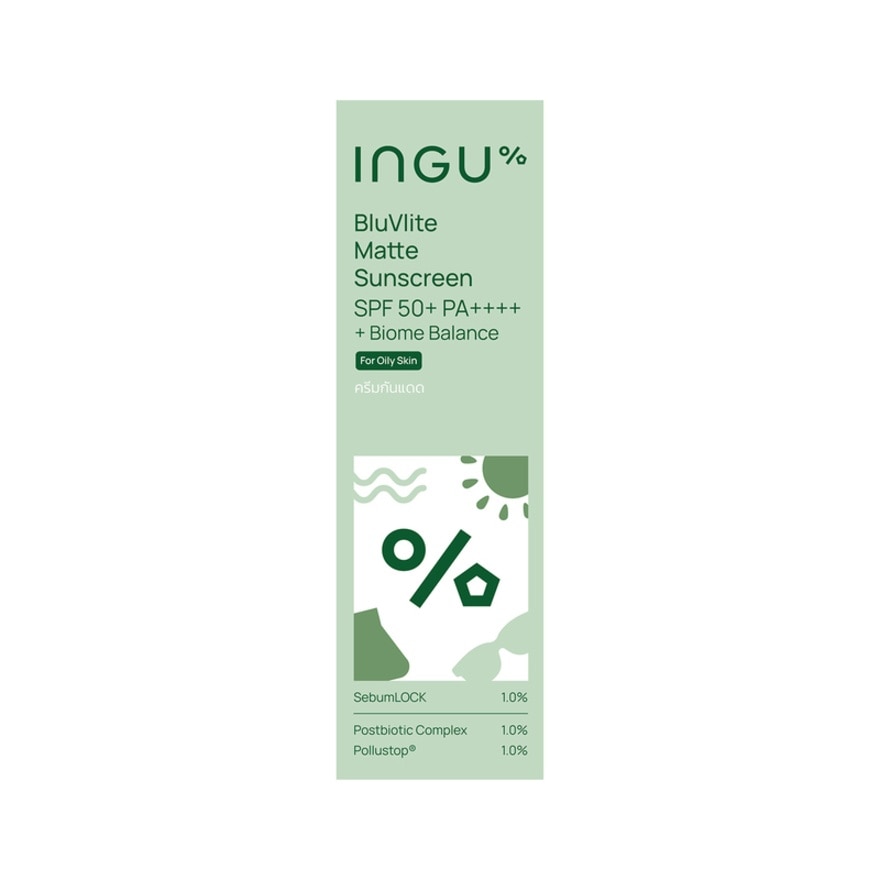 INGU BluVlite Matte Sunscreen SPF50+ PA++++ +Biome Balance 50g. image