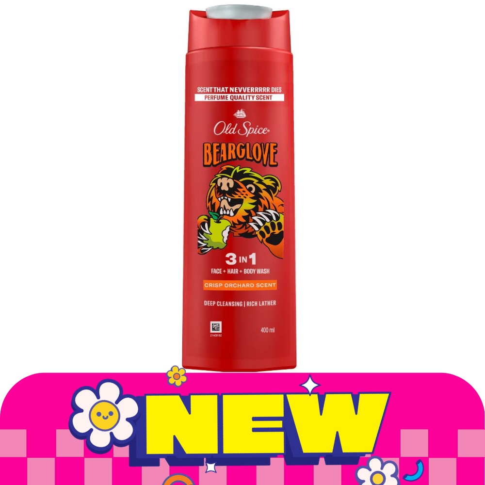 Old Spice Shower Gel Bearglove 3 in 1 Face+Hair+Body Wash 400 Ml. image