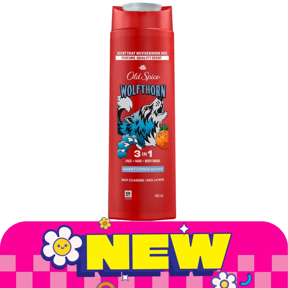 Old Spice Shower Gel Wolfthorn 3 in 1 Face+Hair+Body Wash 400 Ml. image