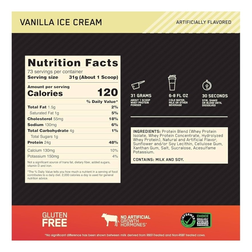 Optimum Nutrition 100Whey Gold Standard Vanilla Cream 310 g. image