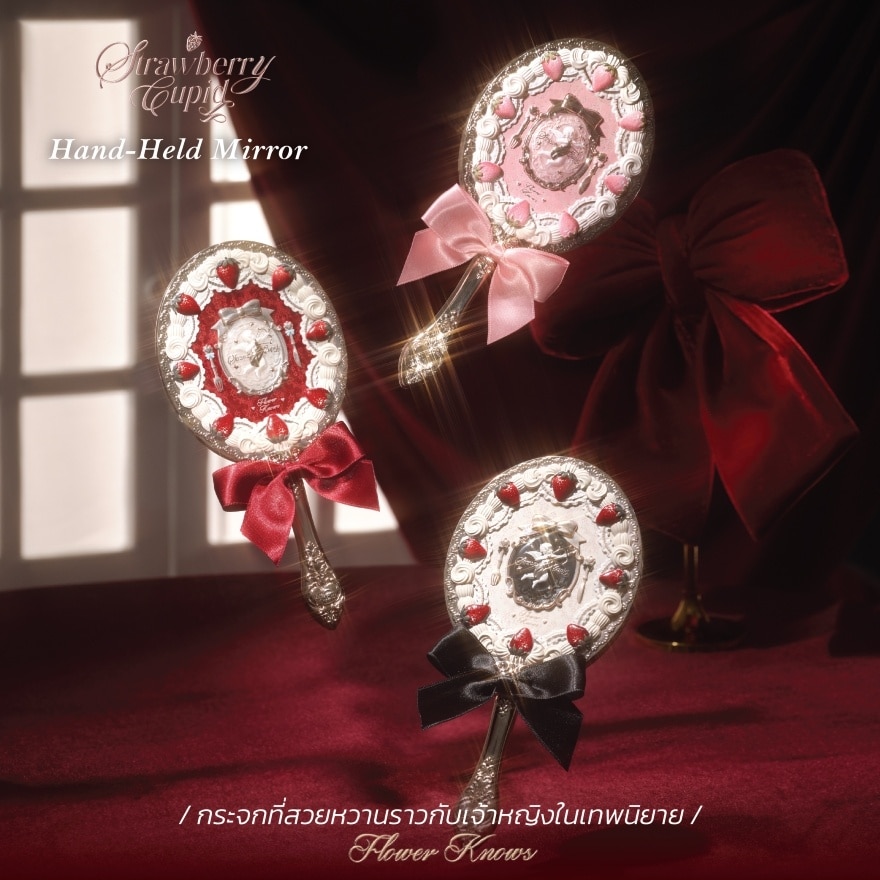 Flower Knows Strawberry Hand Mirror Milk 1pcs. image