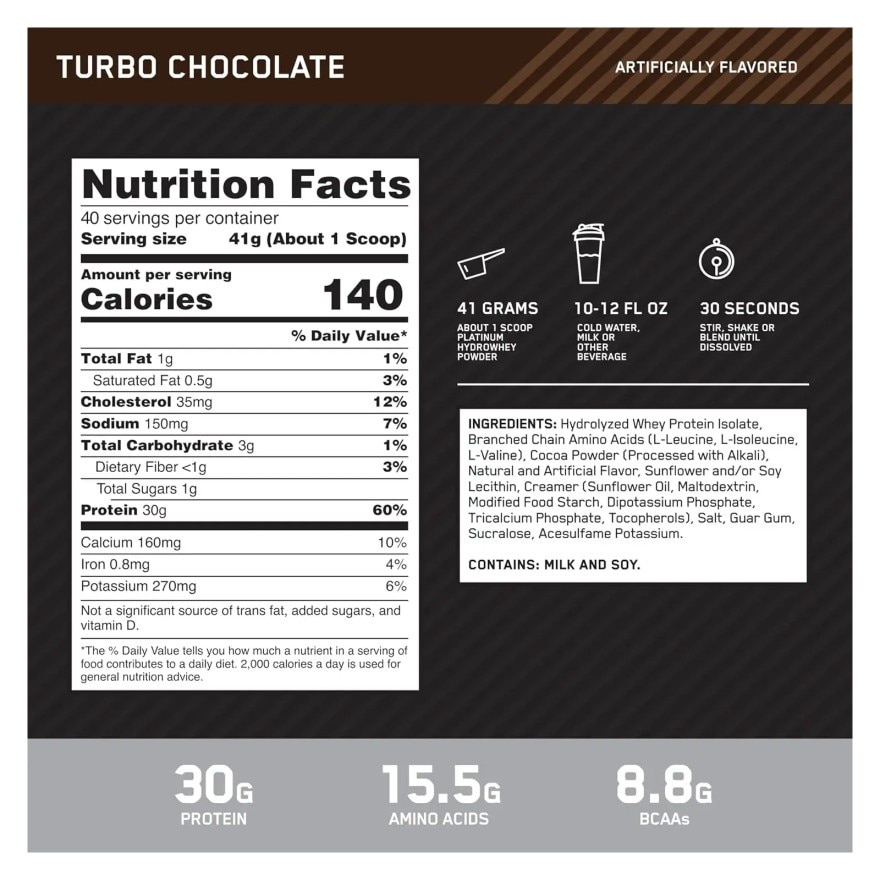 Optimum Nutrition Platinum Hydro Whey Chocolate 800 g. image