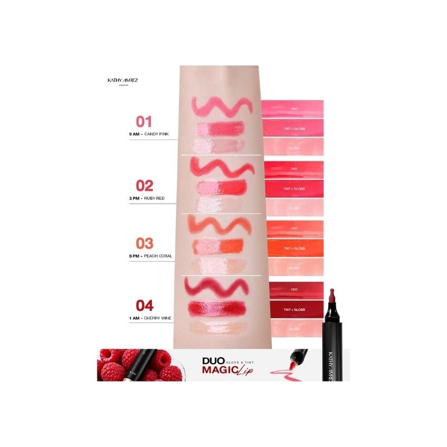 Kathy Amrez Duo Gloss Tint Magic Lip 5.7g. 01 9AM Candy Pink image