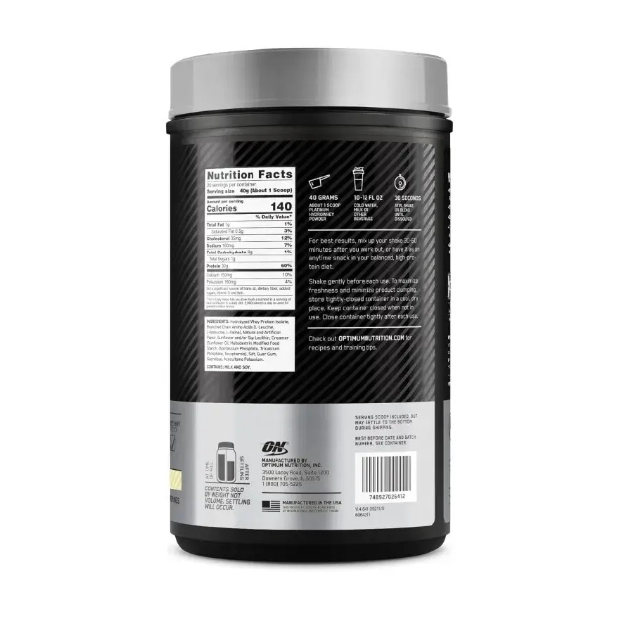 Optimum Nutrition Hydro Whey Protein Velocity Vanilla 800 g. image