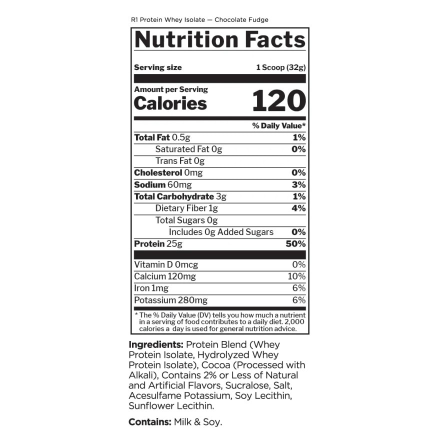 Rule1 Protein Whey Isolate Chocolate Fudge 448 g. image