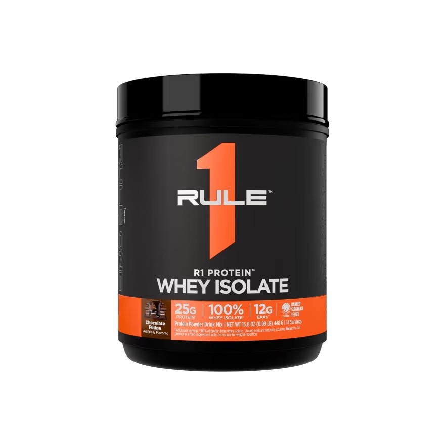 Rule1 Protein Whey Isolate Chocolate Fudge 448 g. image