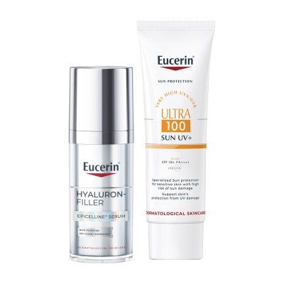 Eucerin - ยูเซอริน ไฮยาลูรอน-ฟิลเลอร์ อีพิเซลีน เซรั่ม 30 มล. + ซัน อัลตร้า 100 ยูวี+ 80 มล. image