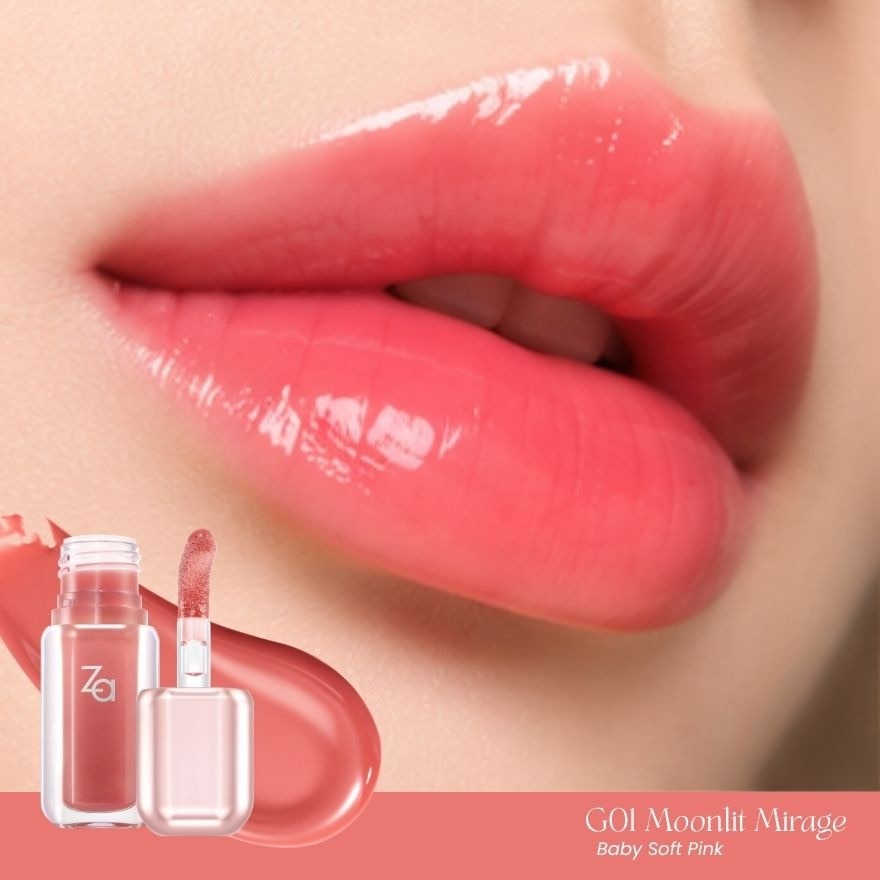 Za Jelly Glow Lip Gloss 3.2g. G01 Moonlit Mirage image