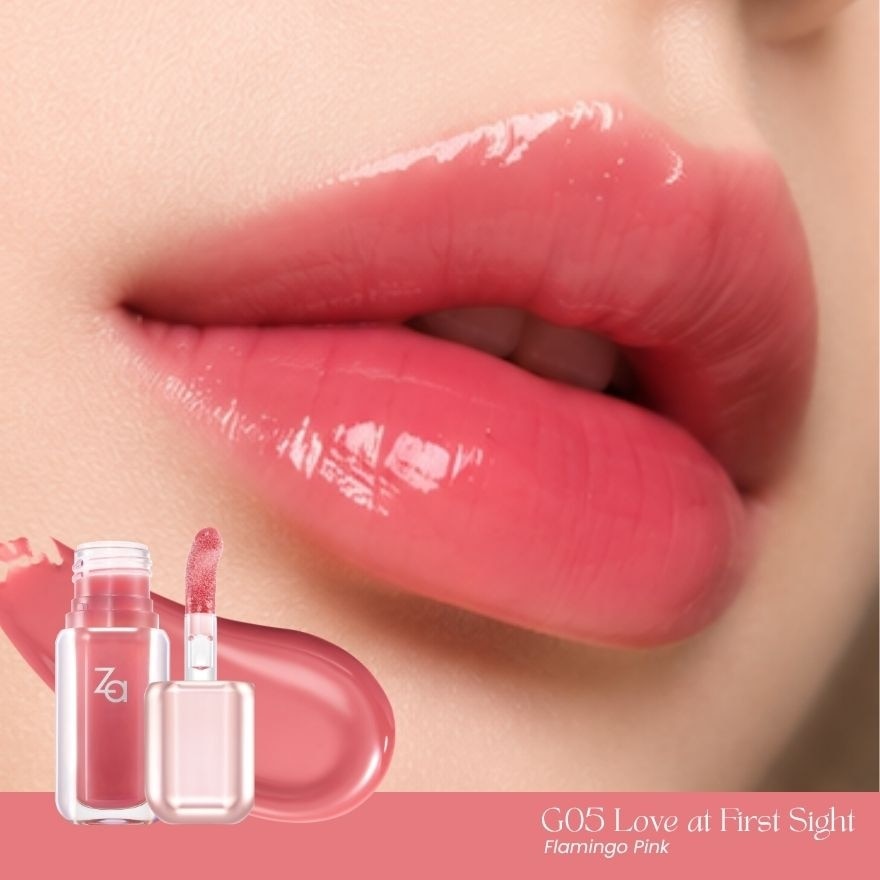 Za Jelly Glow Lip Gloss 3.2g. G05 Love At First Sight image