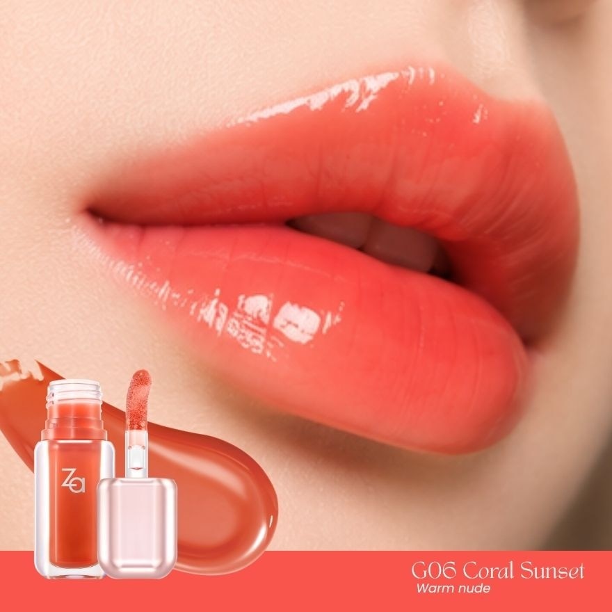 Za Jelly Glow Lip Gloss 3.2g. G04 Amber Tea image