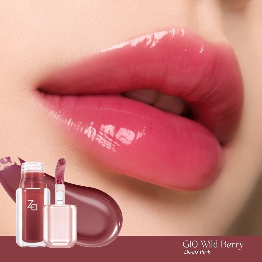 Za Jelly Glow Lip Gloss 3.2g. G07 Peach Brulee image