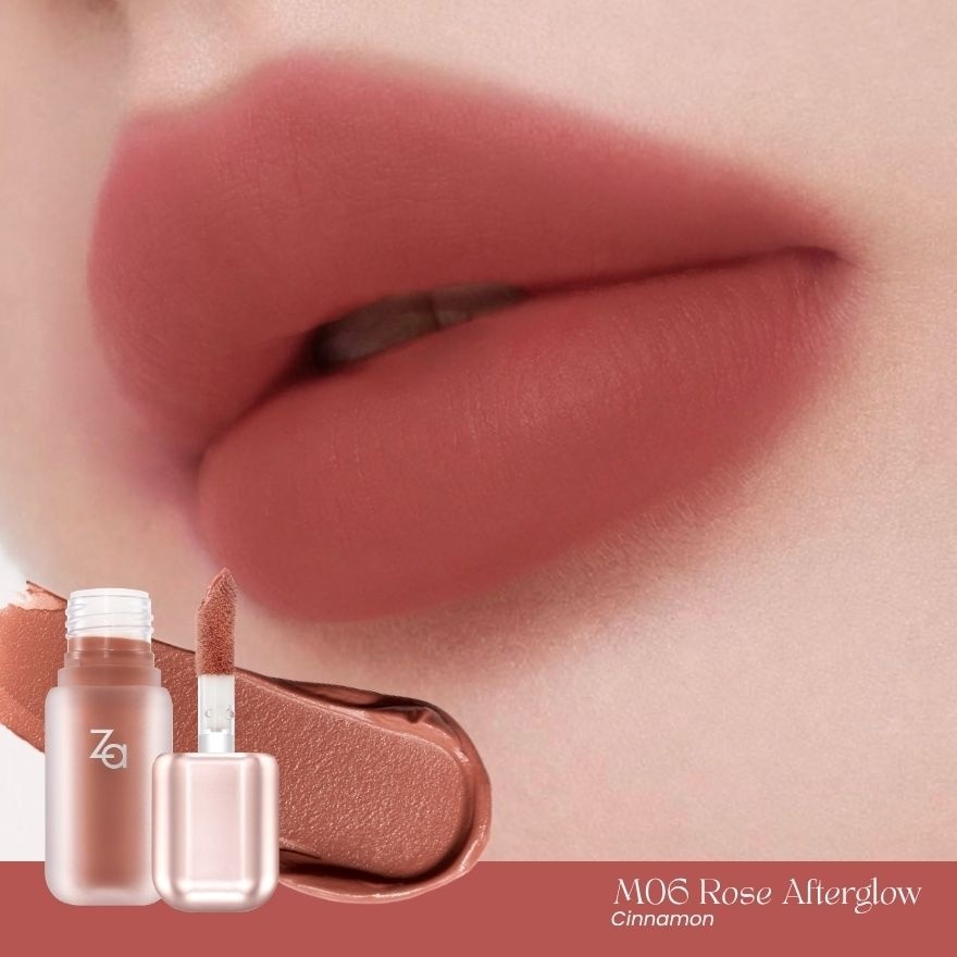 Za Velvet Matte Lip Gloss 3.2g. M06 Rose Afterglow image