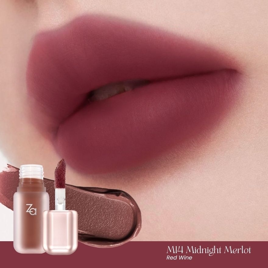 Za Velvet Matte Lip Gloss 3.2g. M14 Midnight Merlot image