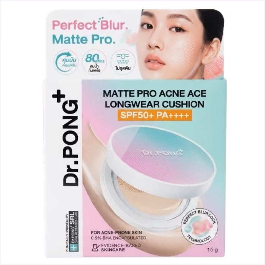 ดร.พงศ์ แมตต์ โปร แอคเน่ เอช ลองแวร์ คุชชั่น SPF50+ PA++++ 01 ไลท์ 15 กรัม image