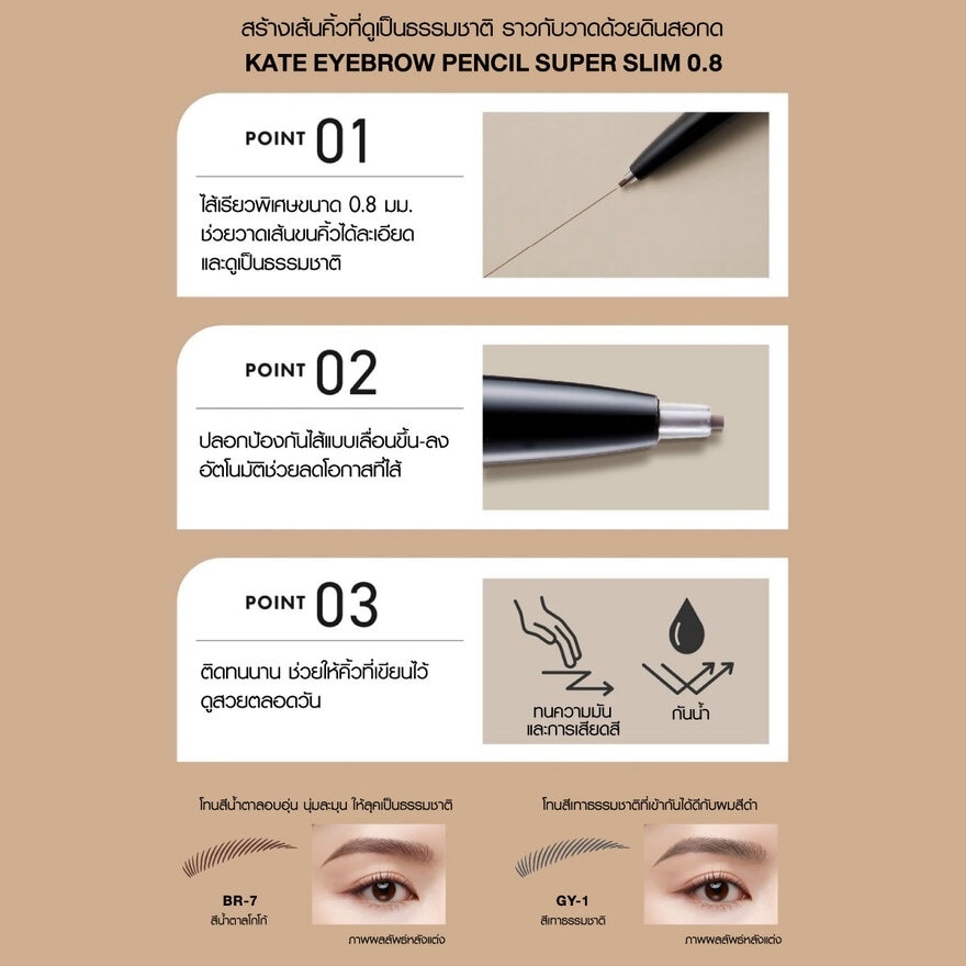 เคท เพนซิล ซูเปอร์ สลิม อายบราว 0.02ก. BR-7 โคโคอา บราวน์ image
