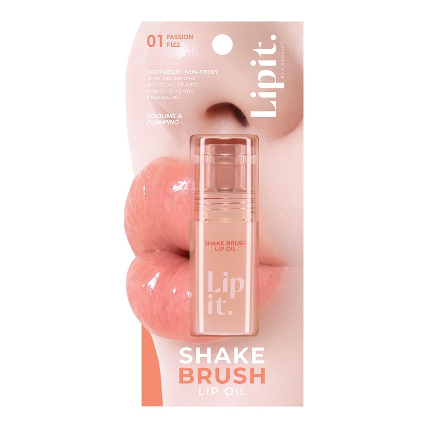 Lip It Shake Brush Lip Oil 4g. 01 Passion Fizz image