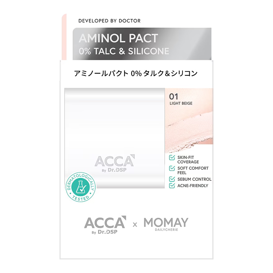 ACCA by DrDSP X MOMAY Aminol Pact 0 Talc Silicone 12g 01 Light Beige image