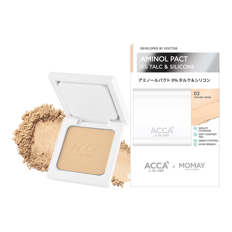 ACCA by Dr.DSP X MOMAY Aminol Pact 0 Talc Silicone 12g 02 Natural Beige image
