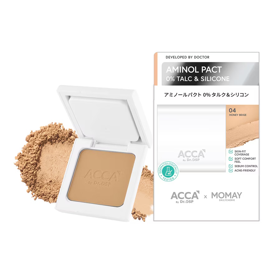 ACCA by Dr.DSP X MOMAY Aminol Pact 0 Talc Silicone 12g 04 Honey Beige image