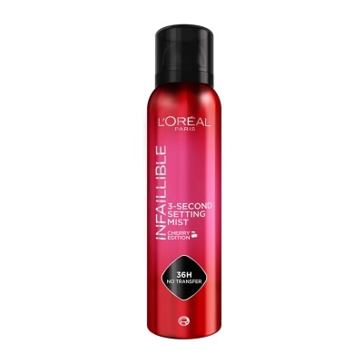 L'Oreal Makeup - ลอรีอัล อินเฟลลิเบิล 3-เซคันด์ เซตติ้ง มิสต์ เชอร์รี่ อิดิชั่น 75มล. image