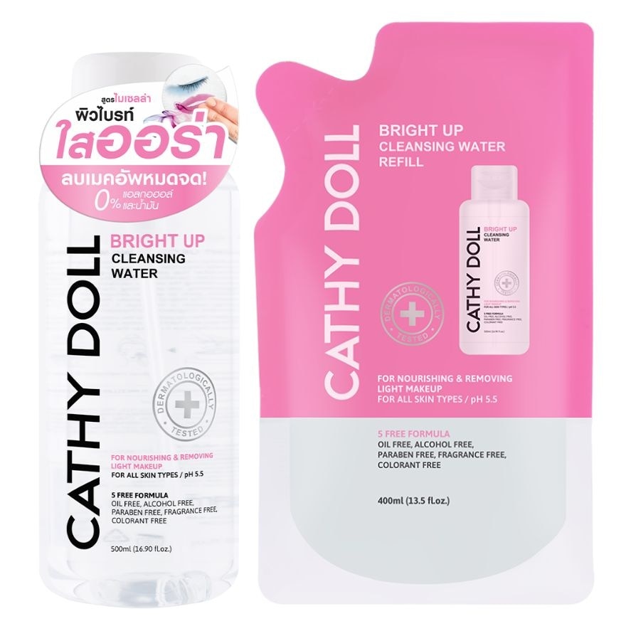 Cathy Doll Set Cleansing Water Bright Up 500 Ml. Free Refill 400 Ml. image