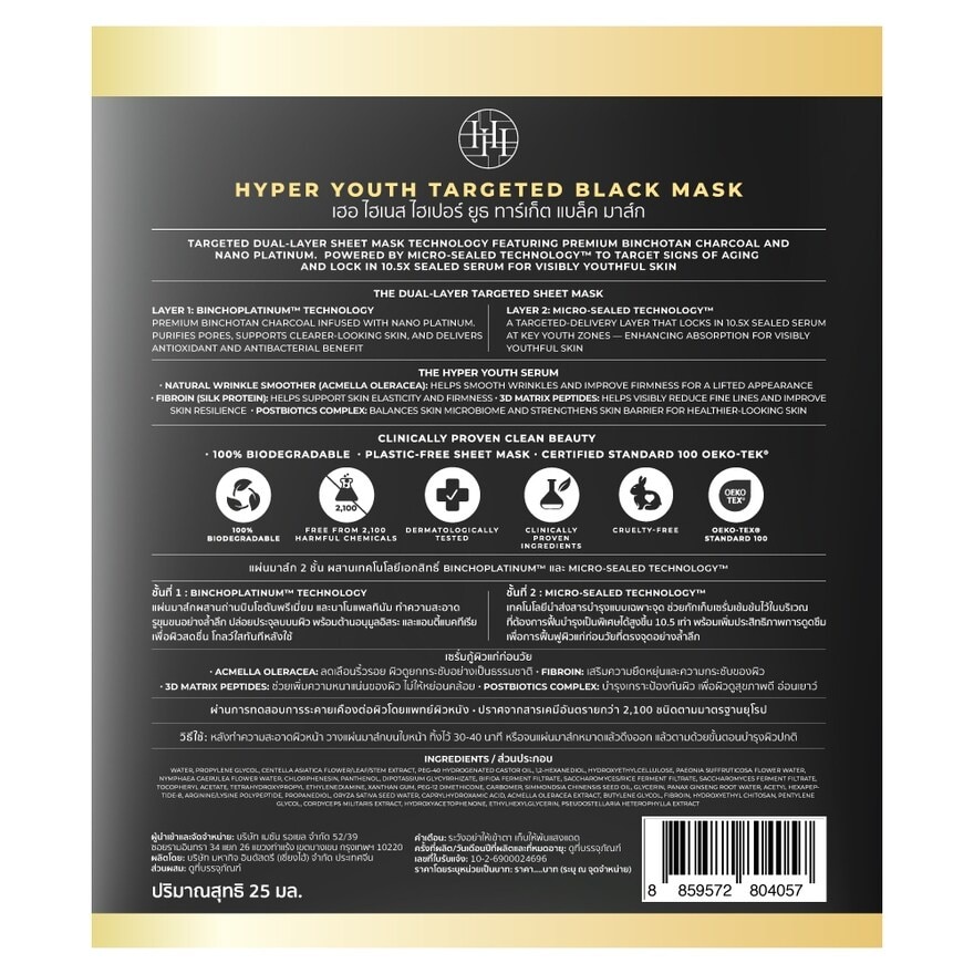 เฮอ ไฮเนส ไฮเปอร์ ยูธ ทาร์เก็ต แบล็ค มาส์ก 1 แผ่น image
