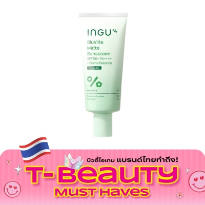 INGU อิงกุ บลูวีไลท์ แมท ซันสกรีน SPF50+ PA++++ พลัส ไบโอม บาลานซ์ 80 กรัม image