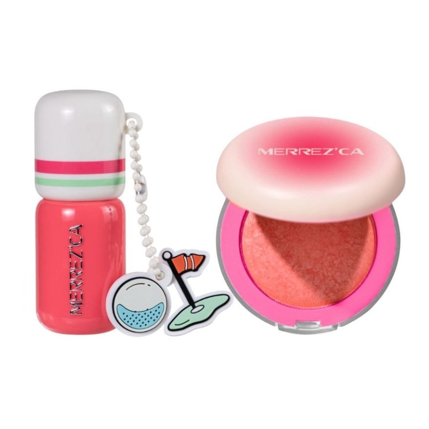 Merrezca Value Pack Turn On Blush 3g. 08 Initiate + Lasting Round Lip 3g. 08 Showdown image