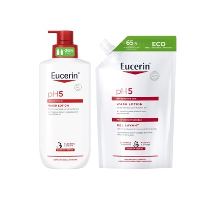 Eucerin - Eucerin pH5 Sensitive Skin Wash Lotion 400 ml. + Refill 400 ml. image
