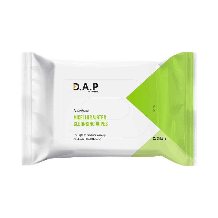 D.A.P By Watsons Anti Acne Micellar Water Cleansing Wipes 20 sheets. image