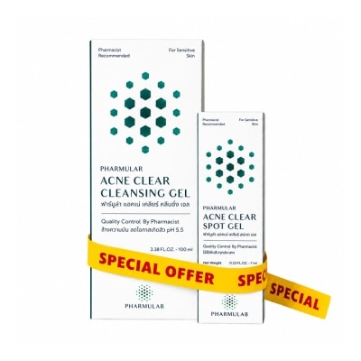 Pharmular Pharmular Acne Clear Cleansing Gel 100 ml. + Acne Clear Spot Gel 7 ml. image