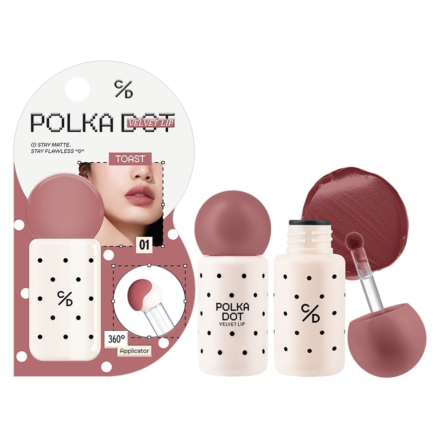 Cathy Doll Polka Dot Velvet Lip 3g. 01 Toast image