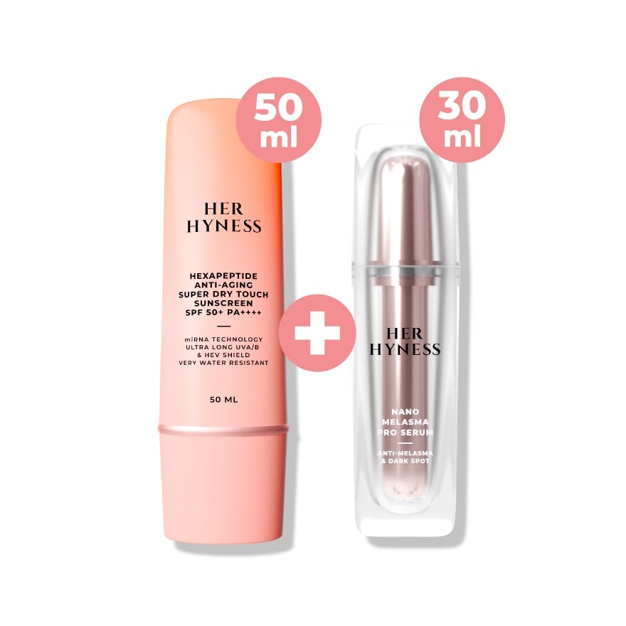 Her Hyness Hexapeptide Sunscreen 50ML + Nano Melasma Pro Sesum 30ML image