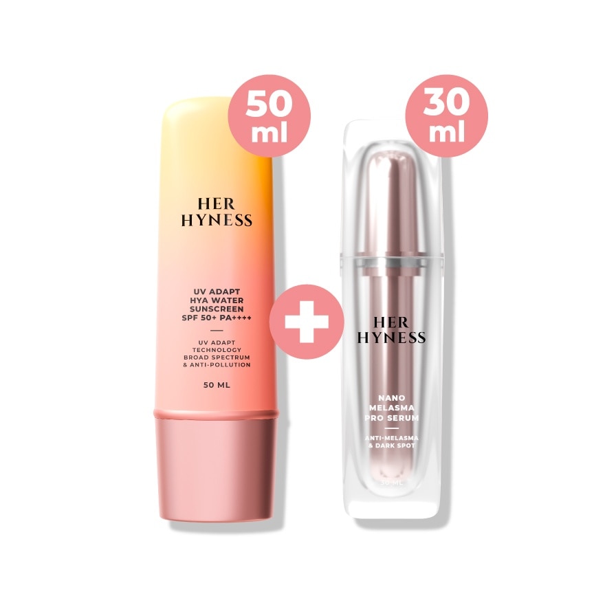 Her Hyness UV Adapt Hya Water Sunscreen 50ML + Nano Melasma Pro Sesum 30ML image