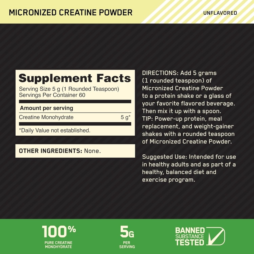 Optimum Nutrition Creatine Powder 300g Unflavoured image