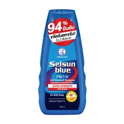 Selsun Blue เซลซั่น บลู เอ๊กซ์ตร้า สเตร็ง โปร เอ๊กซ์ แอนตี้ แดนดรัฟ แชมพู 200 มล. image