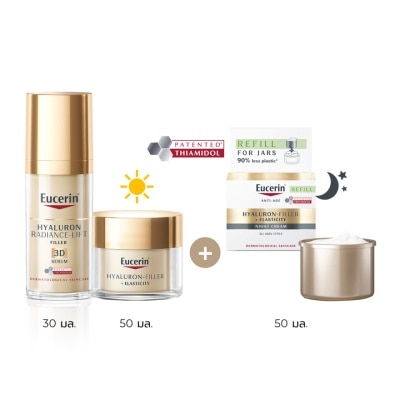 Eucerin Eucerin Hyaluron Radiance Lift 3D Serum 30 ml. + Day Cream50ml. + Night Cream Refill image