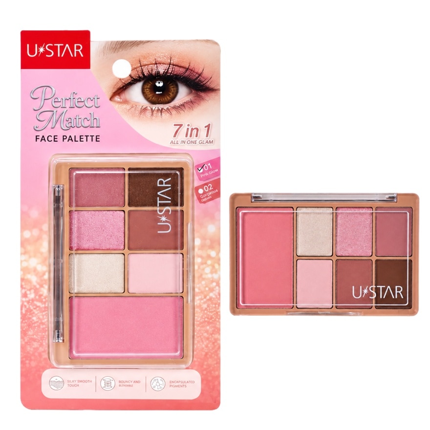 Ustar Perfect Match Face Palette 9g. 01 Pink Glow image