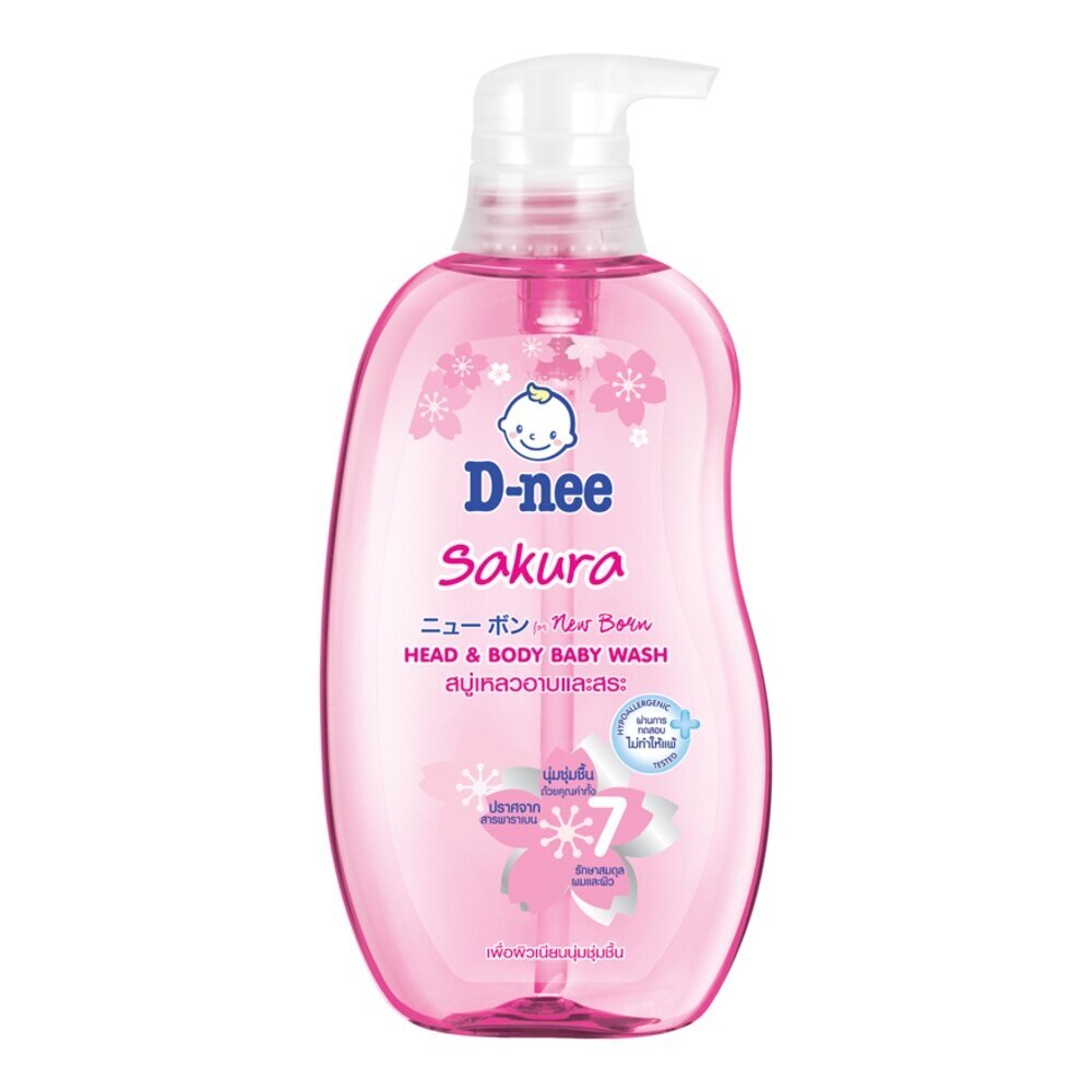D-Nee For New Born Head Body Baby Wash Sakura 380 Ml