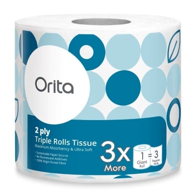Orita โอริต้า กระดาษทิชชูม้วน ทริเปิ้ลโรล 1ม้วน (ความยาว 50เมตร)